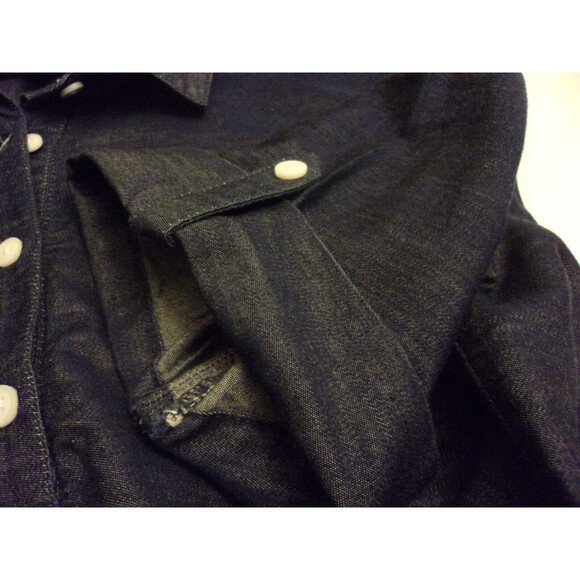 Karen Scott T-Shirt Dress Sz. M Denim Blue Cotton Flower Cuffed Cotton India - Picture 5 of 7